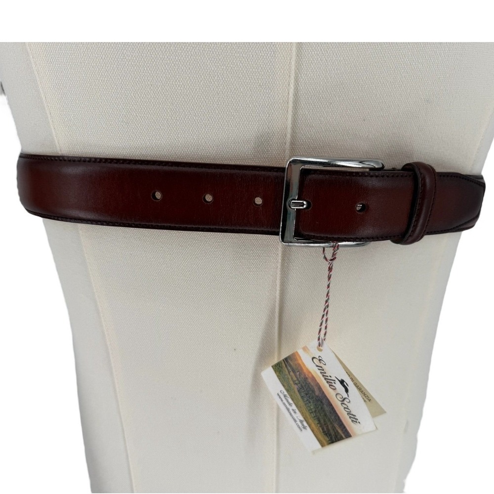 Emilio Scotti Men's Belt – Full Grain Sustainable Tanned Leather, Italy Size 32